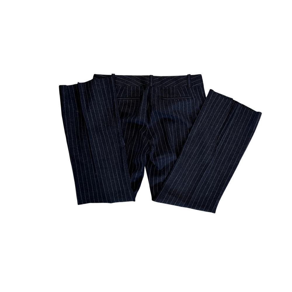 VTG Ann Taylor Pinstripe Charcoal Gray Trousers Low Rise Y2K Women's Size 8p - Picture 5 of 5